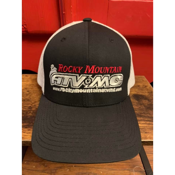 Rocky Mountain ATV / MC Embroidered Trucker Hat Cap With Original Mesh Flex Fit - Picture 1 of 3